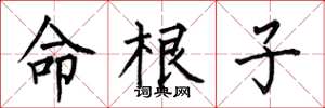何伯昌命根子楷書怎么寫