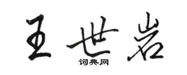 駱恆光王世岩行書個性簽名怎么寫