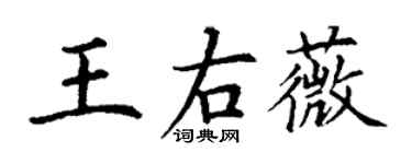 丁謙王右薇楷書個性簽名怎么寫