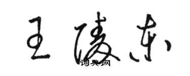 駱恆光王陵東草書個性簽名怎么寫