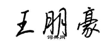 王正良王朋豪行書個性簽名怎么寫
