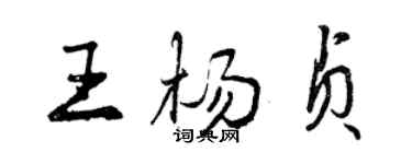 曾慶福王楊貞行書個性簽名怎么寫