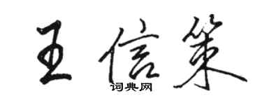駱恆光王信策行書個性簽名怎么寫