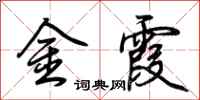 荊霄鵬金霞行書怎么寫