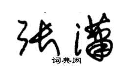 朱錫榮張瀟草書個性簽名怎么寫