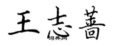 丁謙王志薔楷書個性簽名怎么寫