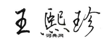 駱恆光王熙珍行書個性簽名怎么寫