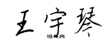 王正良王宇琴行書個性簽名怎么寫