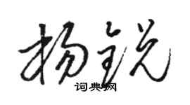 駱恆光楊銳草書個性簽名怎么寫