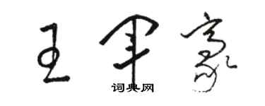 駱恆光王軍豪草書個性簽名怎么寫