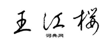 梁錦英王江櫻草書個性簽名怎么寫