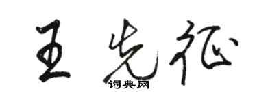駱恆光王先征行書個性簽名怎么寫