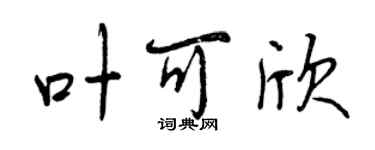 曾慶福葉可欣行書個性簽名怎么寫