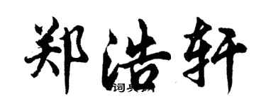 胡問遂鄭浩軒行書個性簽名怎么寫