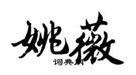 胡問遂姚薇行書個性簽名怎么寫