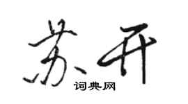 駱恆光蘇開行書個性簽名怎么寫