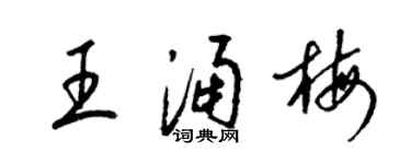 梁錦英王涌梅草書個性簽名怎么寫