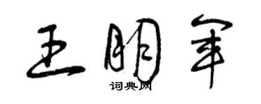 曾慶福王朋軍草書個性簽名怎么寫