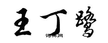 胡問遂王丁鷺行書個性簽名怎么寫