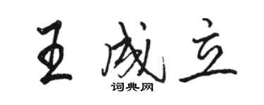 駱恆光王成立行書個性簽名怎么寫