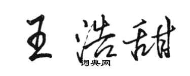 駱恆光王浩甜行書個性簽名怎么寫