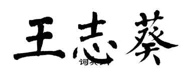 翁闓運王志葵楷書個性簽名怎么寫