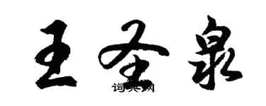 胡問遂王聖泉行書個性簽名怎么寫