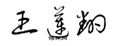 曾慶福王蓮翻草書個性簽名怎么寫