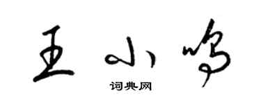 梁錦英王小鳴草書個性簽名怎么寫