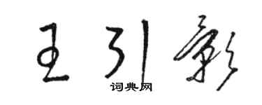 駱恆光王引影草書個性簽名怎么寫