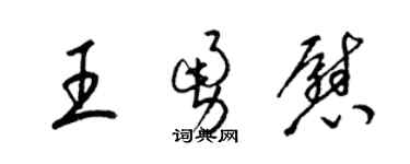 梁錦英王勇慰草書個性簽名怎么寫