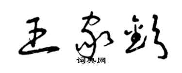 曾慶福王家欽草書個性簽名怎么寫