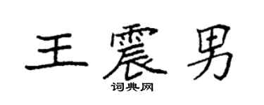袁強王震男楷書個性簽名怎么寫