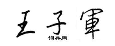 王正良王子軍行書個性簽名怎么寫