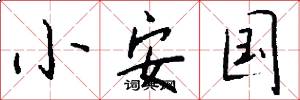 小安國怎么寫好看