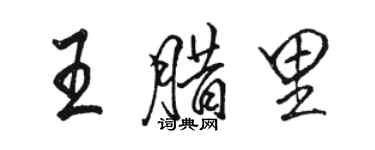 駱恆光王臘里行書個性簽名怎么寫