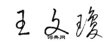 駱恆光王文瓊草書個性簽名怎么寫