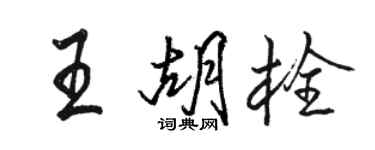駱恆光王胡栓行書個性簽名怎么寫