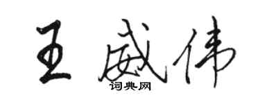 駱恆光王威偉行書個性簽名怎么寫