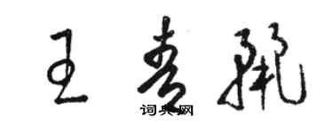 駱恆光王青麗草書個性簽名怎么寫