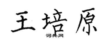 何伯昌王培原楷書個性簽名怎么寫