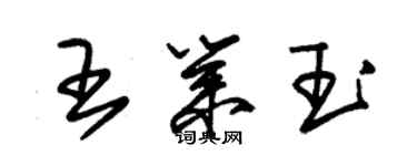 朱錫榮王業玉草書個性簽名怎么寫