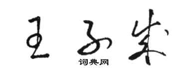 駱恆光王子成草書個性簽名怎么寫