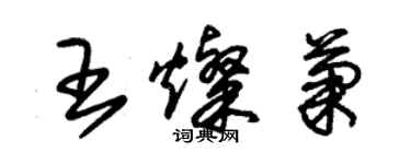 朱錫榮王燦菊草書個性簽名怎么寫