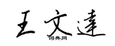 王正良王文達行書個性簽名怎么寫