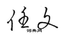 駱恆光任文草書個性簽名怎么寫