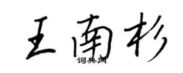 王正良王南杉行書個性簽名怎么寫