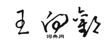 駱恆光王向歡草書個性簽名怎么寫