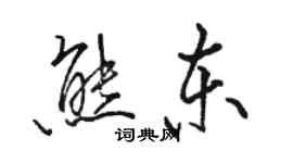 駱恆光熊東行書個性簽名怎么寫