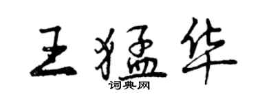 曾慶福王猛華行書個性簽名怎么寫